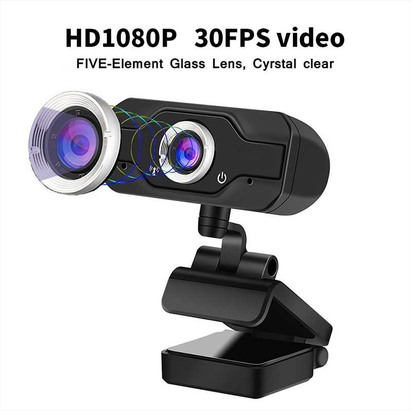 HD 1080P Webcam PC Laptop Web Camera,110° Wide-Angle with USB 2.0 Video Recorder Live Broadcast Camera Build-in Microphone