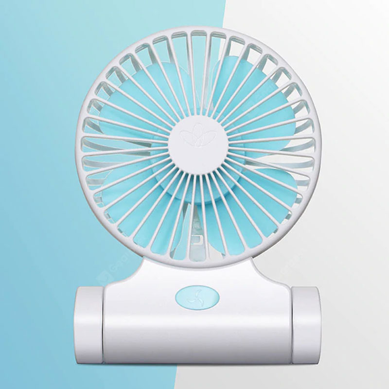 Hanging Neck Electronic Fan USB Charging Handheld Desktop Mini Outdoor Portable Adjustable Angle - White